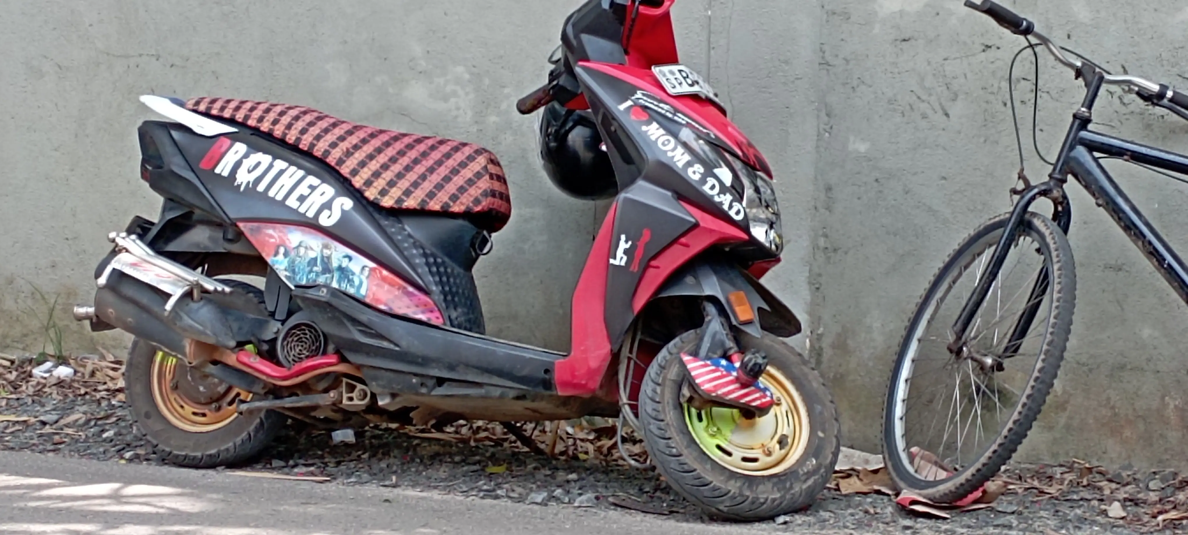 One of our fancy scooters parked in Mirissa. 