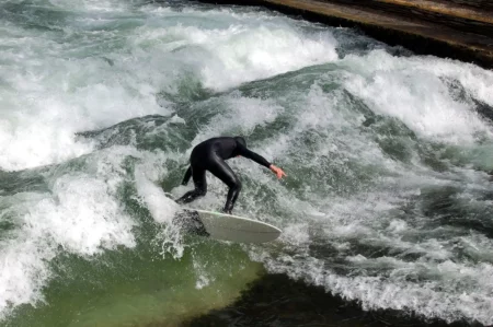 A surfer on surfing in munich
