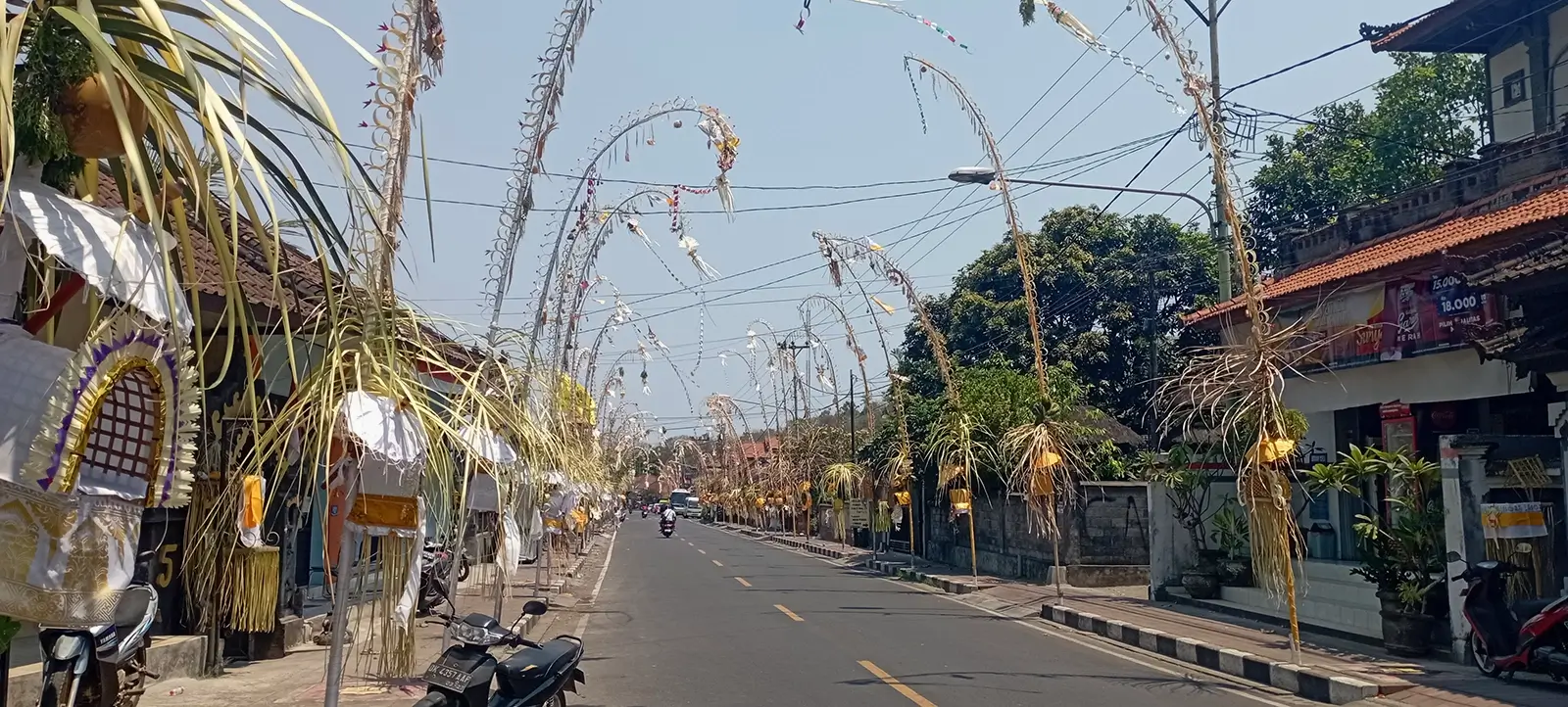 Balinese street after a ceremony