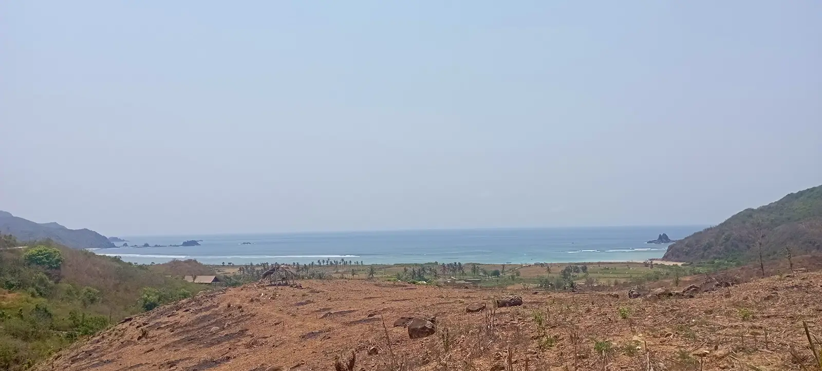 Lombok south landscape hill beach view