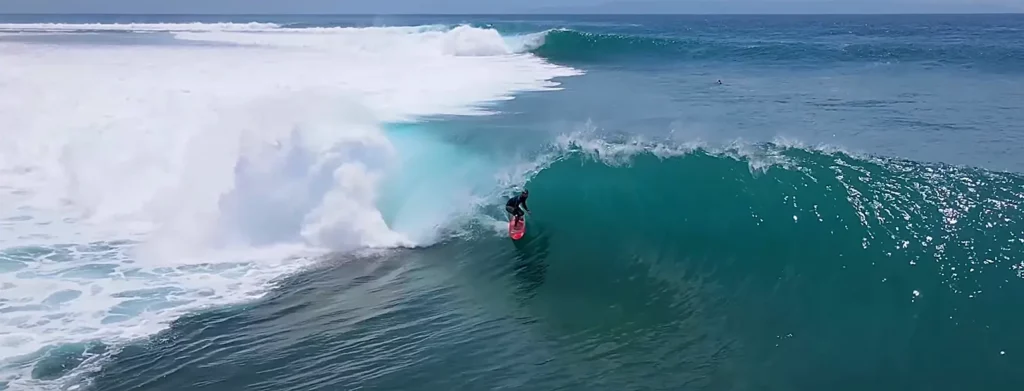 Big surf at desert point indonesia